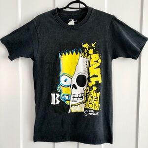 The Simpsons, Bart Simpson, Spooky, Evil, Skull, T-Shirt, NEW, No Tags, Size S
